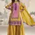 Yellow crerpe silk mirror work designer palazzo suit