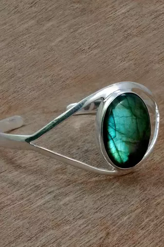 Labradorite bracelet | handmade 925 sterling silver jewelry  spiritual healing bracelet