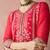 Pink faux georgette fabric zari embroidery straight suit with dupatta