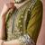 women's faux georgette fabric zari embroidery straight suit with dupatta
