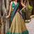 green digital printed silk lehenga set choli with dupatta