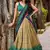 green digital printed silk lehenga set choli with dupatta