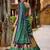 green digital printed silk lehenga set choli with dupatta