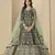 Green velvet anarkali suit with net dupatta