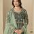 Green velvet anarkali suit with net dupatta