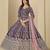 Purple velvet anarkali suit with net dupatta