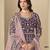 Purple velvet anarkali suit with net dupatta