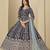 Blue velvet anarkali suit with dupatta