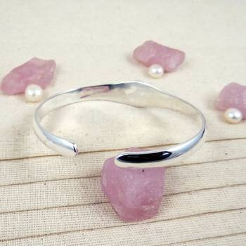 Handmade amethyst bangle | 925 sterling silver open cuff | adjustable gemstone bracelet | statement jewelry for her 3
