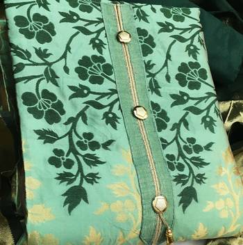 light green jacquard woven dress material 4
