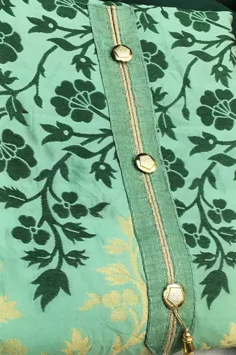 light green jacquard woven dress material
