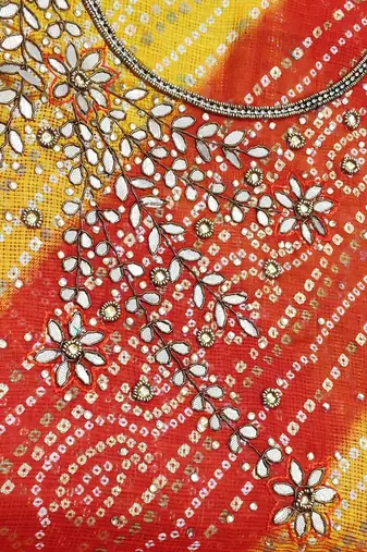multicolor cotton hand embroidery dress material