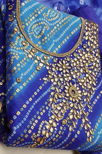 multicolor cotton hand embroidery dress material