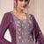 Purple sequin and thread embroidery palazzo suit