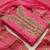 pink chanderi hand embroidery dress material