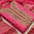pink chanderi hand embroidery dress material