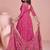 Pink  chinon silk anarkali long gown with printed dupatta