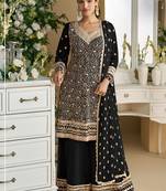 black Thread georgette palazzo salwar suit