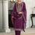 purple moonga silk embroideredpant style suit