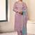 lavender moonga silk embroideredpant style suit