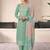 sea green moonga silk embroideredpant style suit