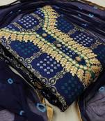 blue jacquard woven dress material