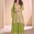 Parrot green  georgette embroidered palazzo suit