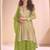 Parrot green  georgette embroidered palazzo suit