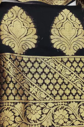 black jacquard woven dress material