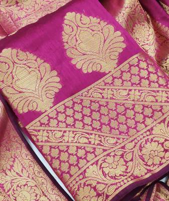 pink jacquard woven dress material 3