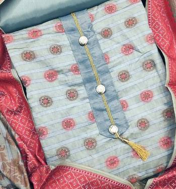 light blue jacquard woven dress material 3