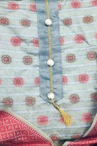 light blue jacquard woven dress material