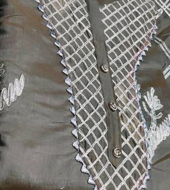 grey chanderi hand embroidery dress material 4