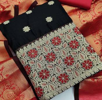 black jacquard woven dress material 3