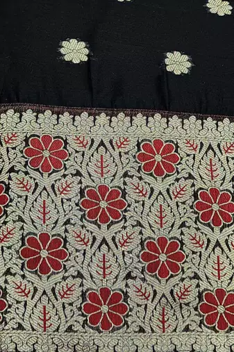 black jacquard woven dress material