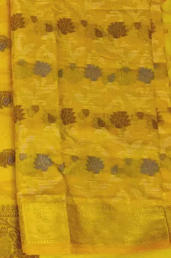 yellow jacquard woven dress material