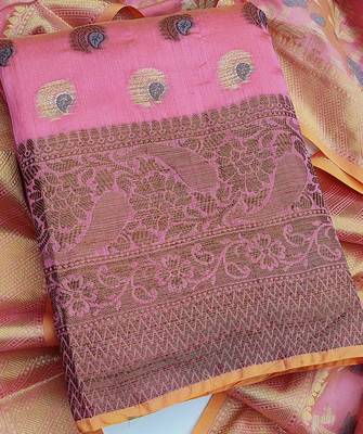 pink jacquard woven dress material 3