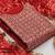 red chanderi hand embroidery dress material