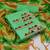 green chanderi embroidered dress material