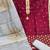 maroon chanderi embroidered dress material