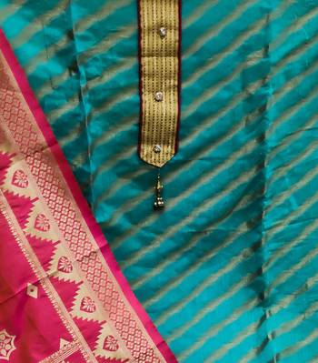 sky blue jacquard woven dress material 3