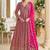 Pink georgette embroidered zarkan anarkali suit