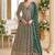 Green georgette embroidered seroski zarkan anarkali suit