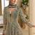 Green georgette embroidered seroski zarkan anarkali suit