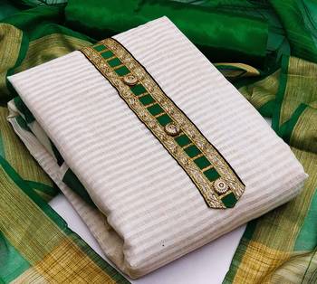 white jacquard woven dress material 3