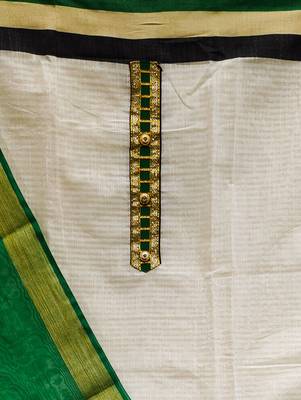 white jacquard woven dress material 4