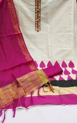 white jacquard woven dress material 2