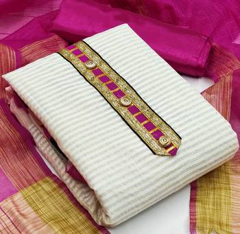 white jacquard woven dress material 3