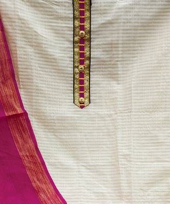 white jacquard woven dress material 4