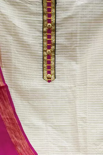 white jacquard woven dress material
